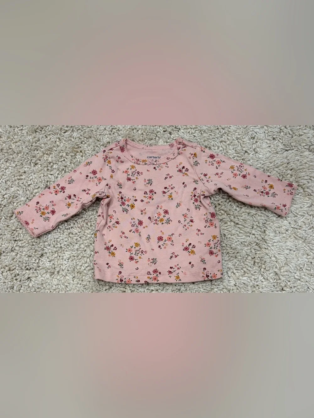 Carter's Light Pink Floral Long Sleeve Top